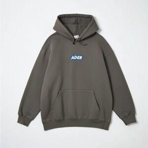 ADER error Grey Og Box 8211 Charcoal Grey Korean Streetwear Hoodie Medium Unisex